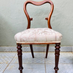 Vintage Chair With Linen Fabric